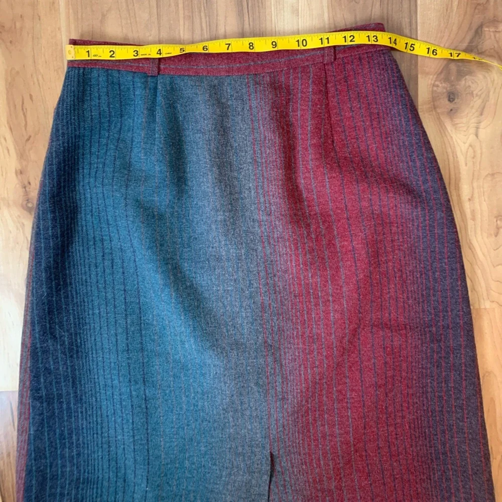Vintage Panther A-line Wool Skirt Knee Length Jewel Tones - Picture 8 of 9